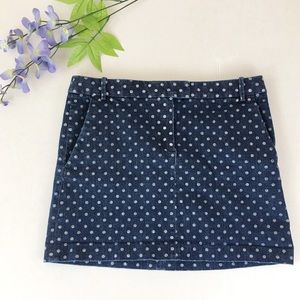 J. Crew Polka Dot Denim Skirt
